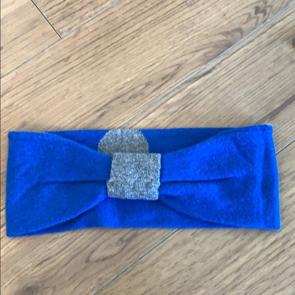 Qi Cashmere blue polka dot headband - Picture 7 of 15